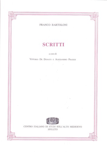 Scritti franco bartoloni a - -,